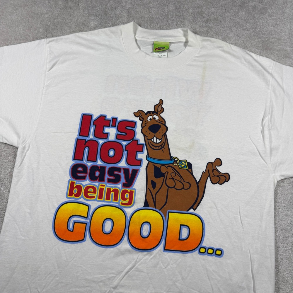 Cartoon Network T-Shirt Mens XL White Scooby-Doo Graphic Double Sided Cotton Tee